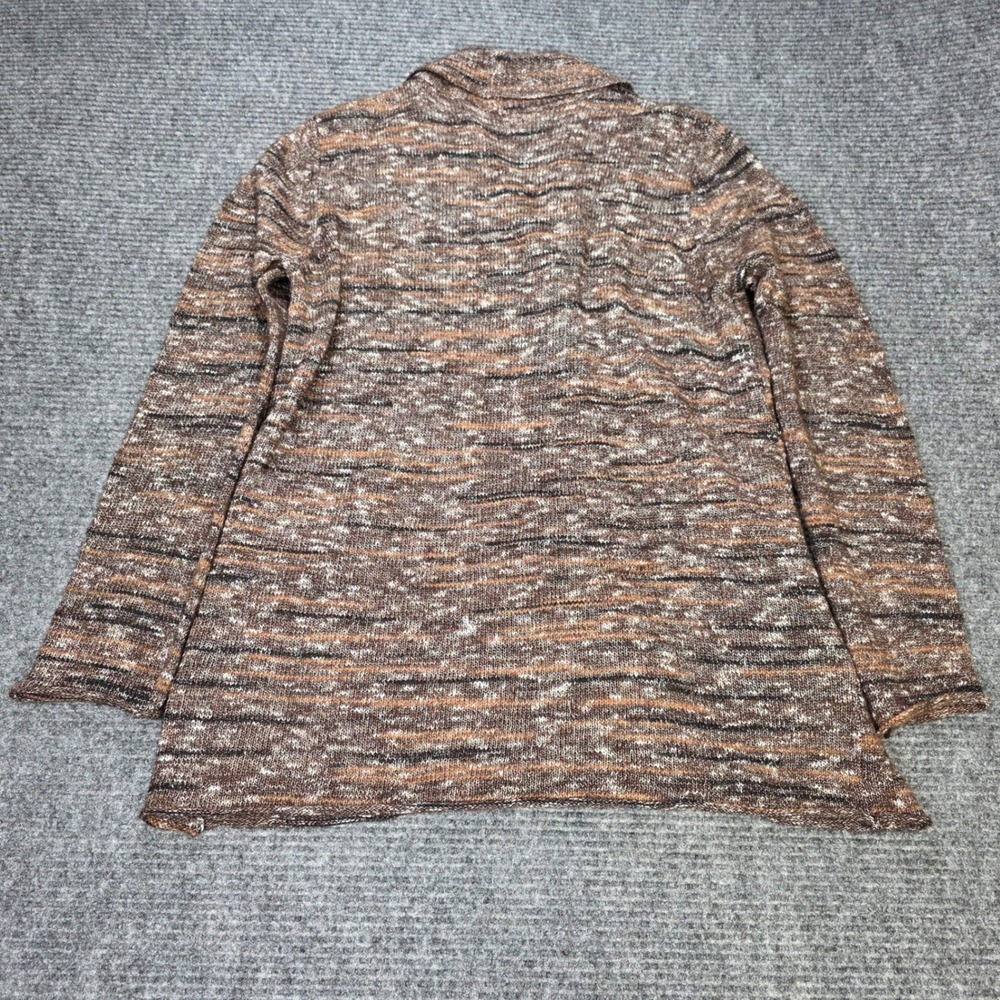 White Stag Shawl Collar Button Cardigan Sweater Women's Size L 12-14 Brown Combo - Picture 2 of 7